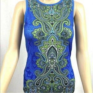 Athleta tank top size XXS blue, green, white